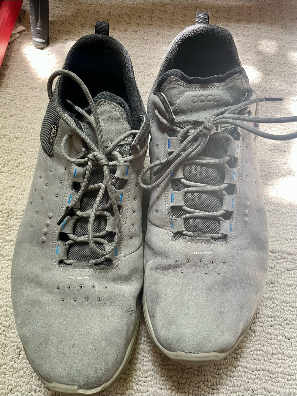 Ecco Men's Grey Yak Leather Biom Athletic Sneakers